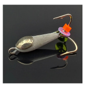Мормышка WORMIX Чертик 1,5 "Белый" с серебряной коронкой крючок № 16 0,2 гр. 1092 уп(10шт)