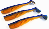 Силиконовая приманка FISHING STYLE AWARUNA 3,5"(88 мм) уп.6 шт.#012 Blue Orange