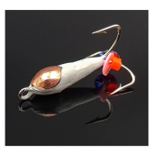 Мормышка WORMIX Чертик 1,5 "Белый" с медной коронкой крючок № 16 0,2 гр. 1093 уп(10шт)