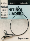  Поводок с застежкой Gurza-Nitinol Liader  L 250/0,4mm (2шт/уп) (Test 13,4kg)