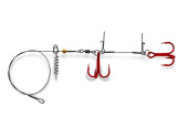 Стингеры Gurza-STINGER PIKE RIG DUO ST36 №1 Red (1шт/уп) L 22cm, диам 0,54mm test 26kg