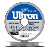 Леска ULTRON Fluorocarbon .0,20 мм, 3,4 кг, 100 м, прозрачная