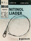  Поводок с застежкой Gurza-Nitinol Liader  L 300/0,45mm (1шт/уп) (Test 18,5kg)																					