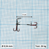 Стингеры Gurza-LOWER STINGER RIG DUO ST-36 №4 R (1шт/уп) L 7 cm Ø 0,54mm test 26 kg