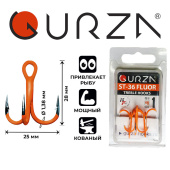Крючки Gurza-Round treble hook ST-36 UV ORANG №.1 (3шт/уп)