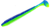Силиконовая приманка FISHING STYLE SPRING TAIL 3,5"(88 мм) уп.8 шт. #015 Dark blue lime
