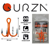Крючки Gurza-Round treble hook ST-36 UV ORANG № 1/0 (3шт/уп)
