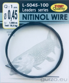  Поводок Gurza-Nitinol Wire 0,45 мм x 1 m (Test 18,5kg)