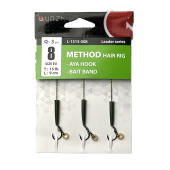 Поводок c крючком Gurza-METHOD Hair Rig AYA HOOK BAIT BAND №8 90mm/15LB 3шт.x5