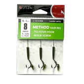 Поводок c крючком Gurza-METHOD Hair Rig TSUYOSHI HOOK BOILIE SCREW №8 90mm/15LB 3шт.x5