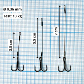 Стингеры Gurza-LEADER STINGER RIG ST-36 № 6 BN (3шт/уп) (L=5/7/8,5сm)