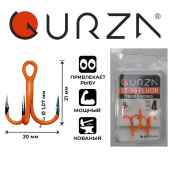 Крючки Gurza-Round treble hook ST-36 UV ORANG №.4 (3шт/уп)