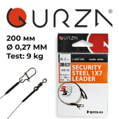  Поводок с застежкой Gurza-SECURITY STEEL 1X7 L 300/0,27mm (2шт/уп) (Test 9kg)