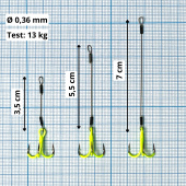 Стингеры Gurza-LEADER STINGER RIG ST-36 № 6 CHuv (3шт/уп) (L=5/7/8,5сm)