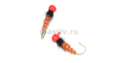 Мормышка МастИв Ручейник дробь красный (вяз. песочный) (d. 4) 0,8 гр. (№12) уп(10шт)