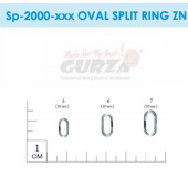 Заводные кольца Gurza-Oval Split Rings Zn №5 (d 8X4mm,20kg test) (10шт/уп)