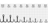 Крючки Gurza-Round treble hook BN № 1/0 (10шт/уп) (тройник round bend)