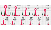 Крючки Gurza-Round treble hook ST-36 UV RED №.8 BC (25шт/уп)