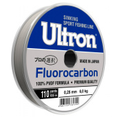Леска Ultron Fluorocarbon 0,25 мм, 5,5  кг, 25 м, прозрачная