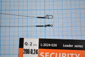  Поводок с застежкой Gurza-SECURITY STEEL 1X7 L 200/0,24mm (2шт/уп) (Test 7kg)