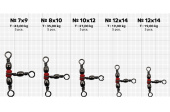 Вертлюжки Gurza-Barrel Triple swivels (тройной) ВК № 7x9 (5шт/уп)