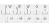 Крючки Gurza-Round treble hook NI № 1/0 (10шт/уп) (тройник round bend)