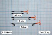 Стингеры Gurza-LEADER STINGER RIG ST-36 № 8 ORuv (3шт/уп) (L=5/7/8,5сm)